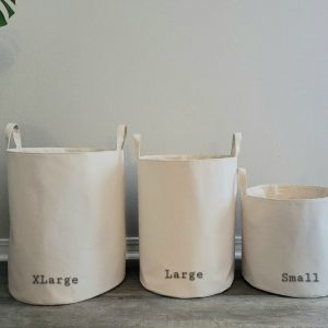 Natural Duck Canvas Fabric Laundry Bin